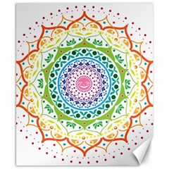 Mandala Pattern Rainbow Pride Canvas 8  X 10 