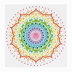 Mandala Pattern Rainbow Pride Medium Glasses Cloth by Ndabl3x