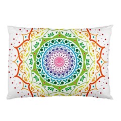 Mandala Pattern Rainbow Pride Pillow Case by Ndabl3x