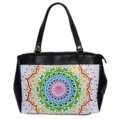 Mandala Pattern Rainbow Pride Oversize Office Handbag