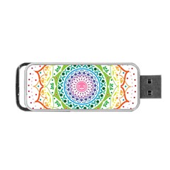 Mandala Pattern Rainbow Pride Portable Usb Flash (two Sides) by Ndabl3x