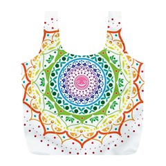 Mandala Pattern Rainbow Pride Full Print Recycle Bag (l) by Ndabl3x