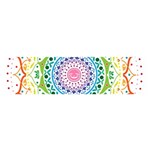 Mandala Pattern Rainbow Pride Oblong Satin Scarf (16  x 60 ) Front