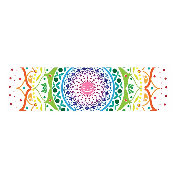 Mandala Pattern Rainbow Pride Oblong Satin Scarf (16  x 60 )