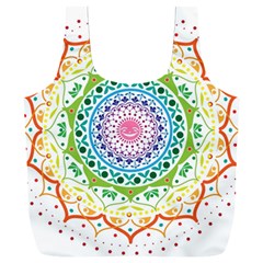 Mandala Pattern Rainbow Pride Full Print Recycle Bag (xxl) by Ndabl3x