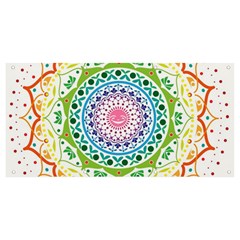 Mandala Pattern Rainbow Pride Banner And Sign 8  X 4  by Ndabl3x