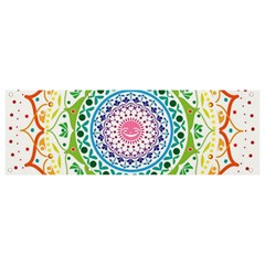 Mandala Pattern Rainbow Pride Banner And Sign 9  X 3  by Ndabl3x