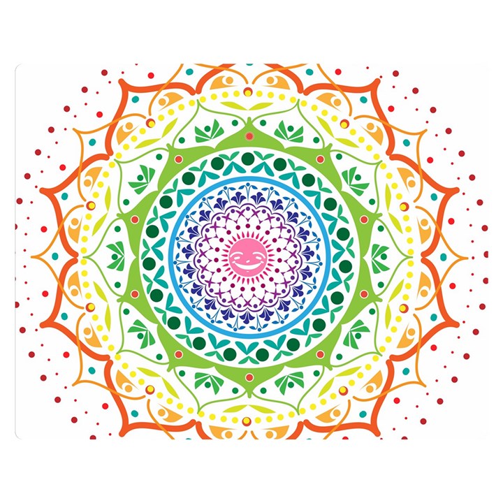 Mandala Pattern Rainbow Pride Premium Plush Fleece Blanket (Medium)