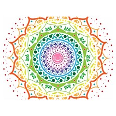 Mandala Pattern Rainbow Pride Two Sides Premium Plush Fleece Blanket (extra Small) by Ndabl3x