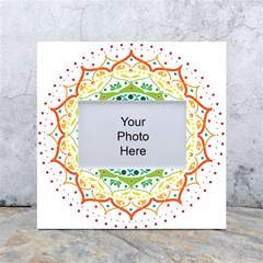 Mandala Pattern Rainbow Pride White Box Photo Frame 4  X 6 