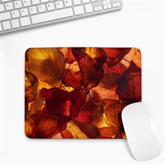 Leaves Fall Autumn Season Orange Small Mousepad by Ndabl3x