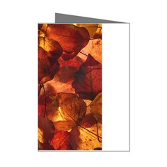 Leaves Fall Autumn Season Orange Mini Greeting Cards (pkg Of 8)