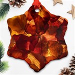 Leaves Fall Autumn Season Orange Ornament (Snowflake) Front