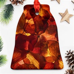 Leaves Fall Autumn Season Orange Bell Ornament (two Sides) by Ndabl3x