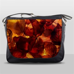 Leaves Fall Autumn Season Orange Messenger Bag by Ndabl3x