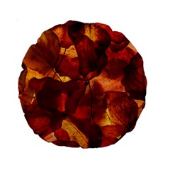 Leaves Fall Autumn Season Orange Standard 15  Premium Round Cushions by Ndabl3x