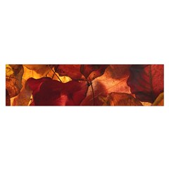 Leaves Fall Autumn Season Orange Oblong Satin Scarf (16  X 60 ) by Ndabl3x