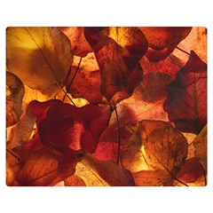 Leaves Fall Autumn Season Orange Premium Plush Fleece Blanket (medium) by Ndabl3x