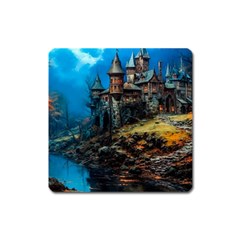 Castle Fantasy Square Magnet by Ndabl3x