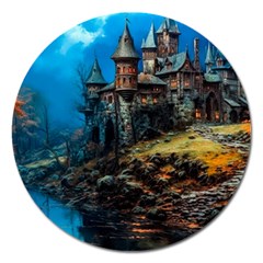 Castle Fantasy Magnet 5  (round) by Ndabl3x