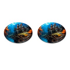 Castle Fantasy Cufflinks (oval) by Ndabl3x