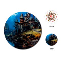 Castle Fantasy Playing Cards Single Design (round) by Ndabl3x