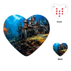 Castle Fantasy Playing Cards Single Design (heart) by Ndabl3x