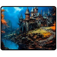 Castle Fantasy Fleece Blanket (medium) by Ndabl3x