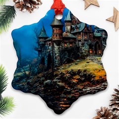 Castle Fantasy Snowflake Ornament (two Sides) by Ndabl3x