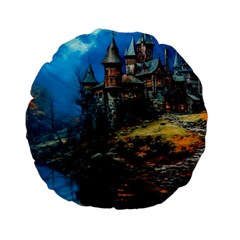 Castle Fantasy Standard 15  Premium Flano Round Cushions by Ndabl3x