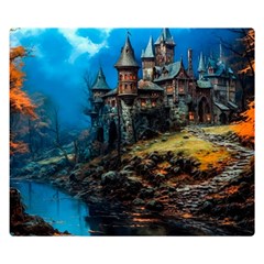 Castle Fantasy Two Sides Premium Plush Fleece Blanket (small) by Ndabl3x