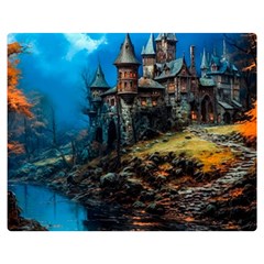 Castle Fantasy Two Sides Premium Plush Fleece Blanket (medium) by Ndabl3x