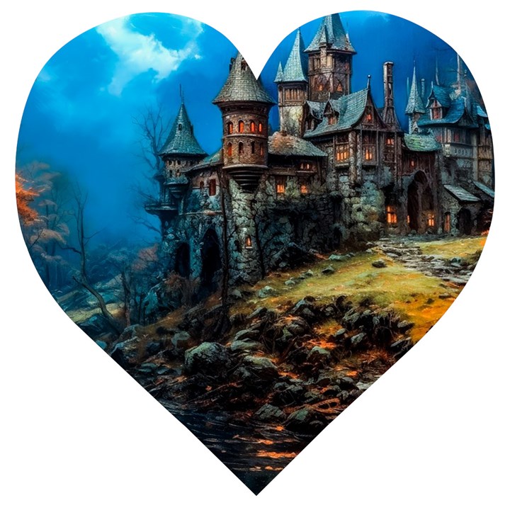 Castle Fantasy Wooden Puzzle Heart