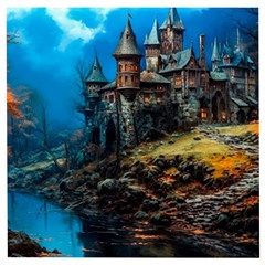 Castle Fantasy Wooden Puzzle Square by Ndabl3x