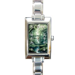 River Forest Wood Nature Rectangle Italian Charm Watch by Ndabl3x