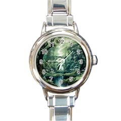 River Forest Wood Nature Round Italian Charm Watch by Ndabl3x