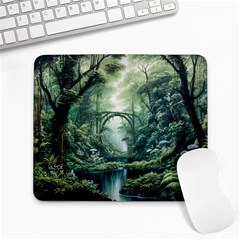 River Forest Wood Nature Large Mousepad by Ndabl3x