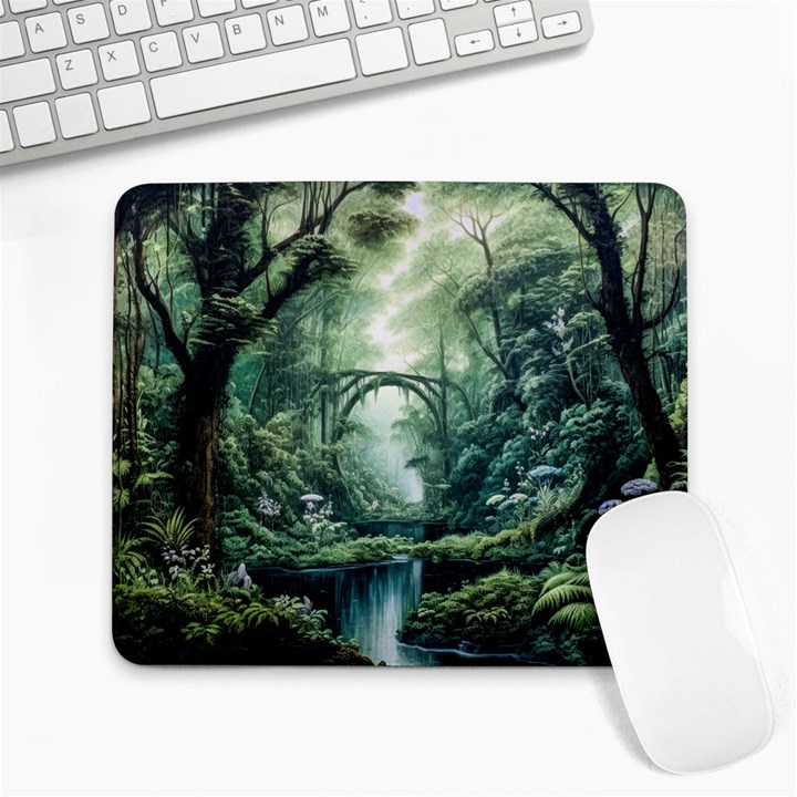 River Forest Wood Nature Large Mousepad