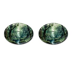 River Forest Wood Nature Cufflinks (oval) by Ndabl3x