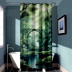 River Forest Wood Nature Shower Curtain 36  X 72  (stall)  by Ndabl3x