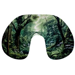 River Forest Wood Nature Travel Neck Pillow by Ndabl3x