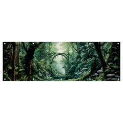 River Forest Wood Nature Banner And Sign 12  X 4  by Ndabl3x