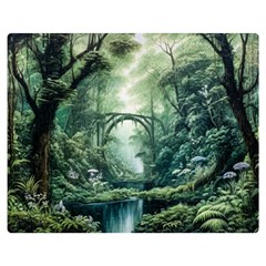 River Forest Wood Nature Premium Plush Fleece Blanket (medium) by Ndabl3x