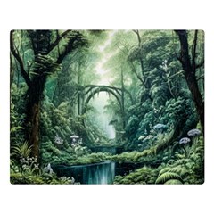 River Forest Wood Nature Premium Plush Fleece Blanket (large) by Ndabl3x