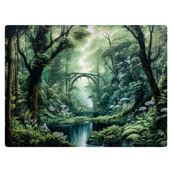 River Forest Wood Nature Premium Plush Fleece Blanket (Extra Small)