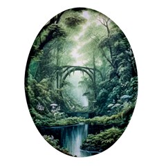 River Forest Wood Nature Oval Glass Fridge Magnet (4 Pack) by Ndabl3x