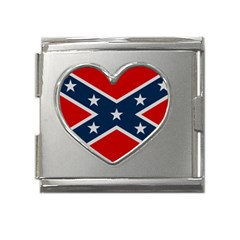 Rebel Flag  Mega Link Heart Italian Charm (18mm) by Jen1cherryboot88