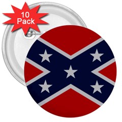 Rebel Flag  3  Buttons (10 Pack)  by Jen1cherryboot88