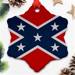 Rebel flag  Snowflake Ornament (Two Sides) Front