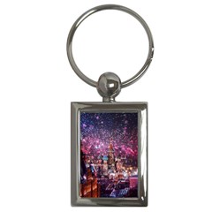 Moscow Kremlin Saint Basils Cathedral Architecture  Building Cityscape Night Fireworks Key Chain (rectangle) by Cowasu